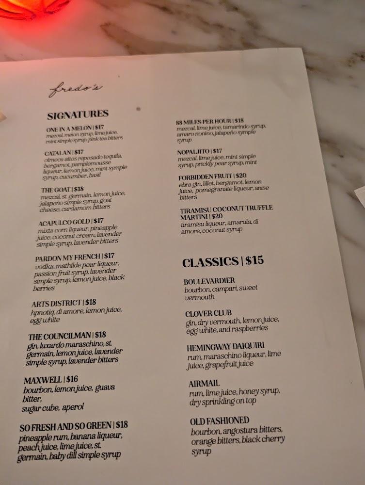 Fredo's Menu image 1